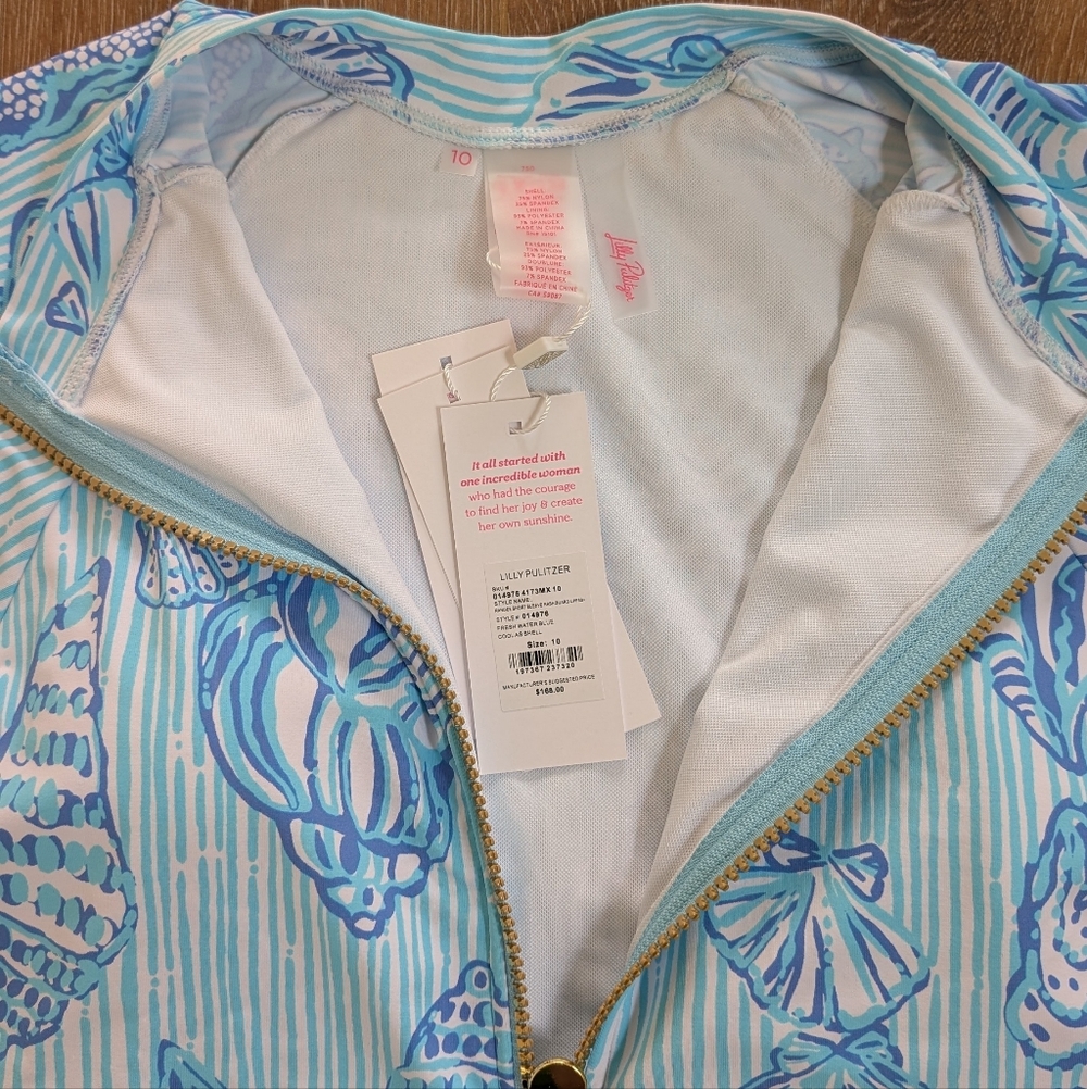 NWT Lilly Pulitzer Randee Short Sleeve Rashguard Swimsuit - Picture 9 of 10